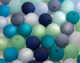 32 Original POLARIS PEARLS 10 mm MIX Sea Colors Aqua Blue Green Polaris Beads 8 Colors