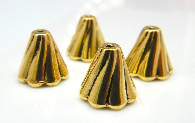6mm 40 Perlkappen /"Blatt/" in bronze ca