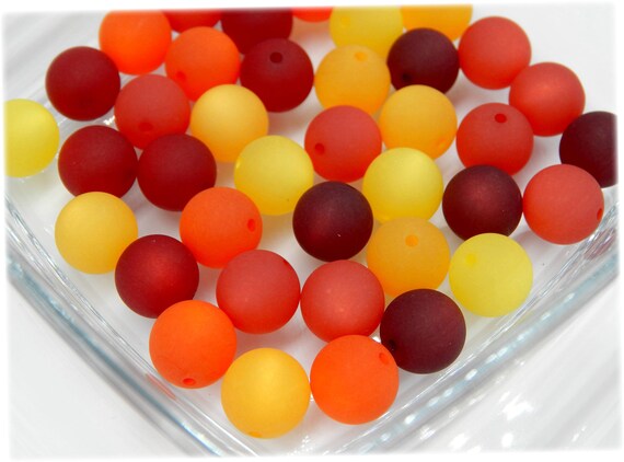 6 //12 //18 //24 Stück POLARIS Perlen 16mm groß Sommer MIX Rot Orange Gelb 6 Farben