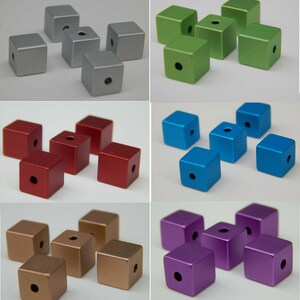 Aluminum Cube 8 mm Alu Anodized Cube Beads 16 Pieces Color Mix