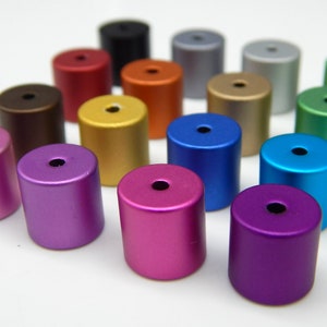 16 pieces aluminum beads roller tubes 10 x 10 mm aluminum anodized cylinder beads color mix roller beads