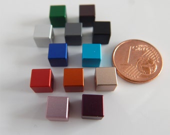 NEW 10 pieces aluminum cube 6 mm small aluminum anodized cube beads color selection