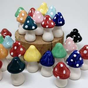 Toadstools, 5 assorted ceramic.