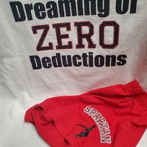 Dreaming of Zero Deductions pajama set, Gymnastic gift, cheerleading gift, big sister gift, little sister gift.