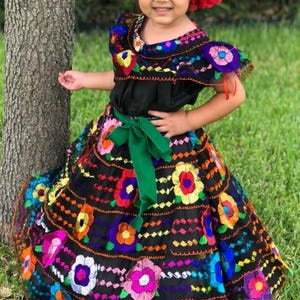 Mexican Chiapaneca Black Dress – Cielito Lindo