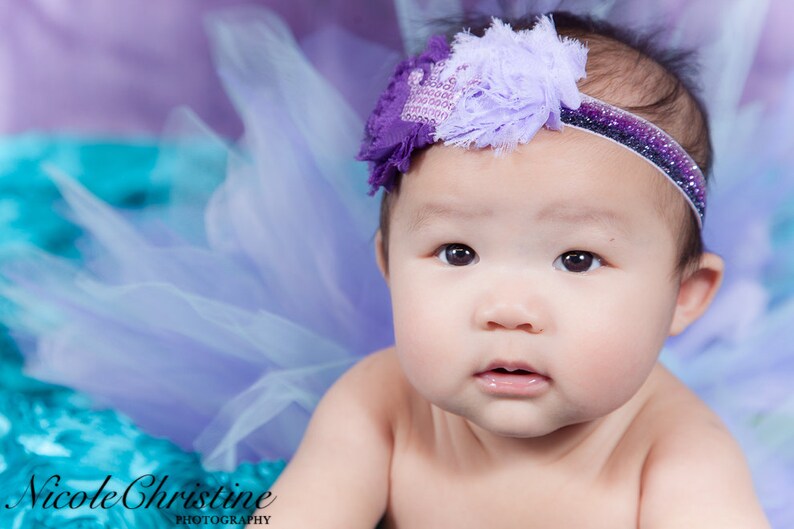 Purple and Lavender Glitter Headband With Sequins Tiara and Etsy