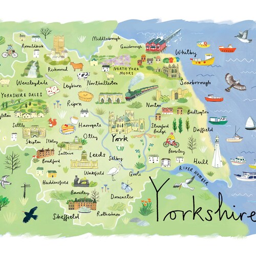 National Trust Yorkshire Map Yorkshire Map | Etsy Uk
