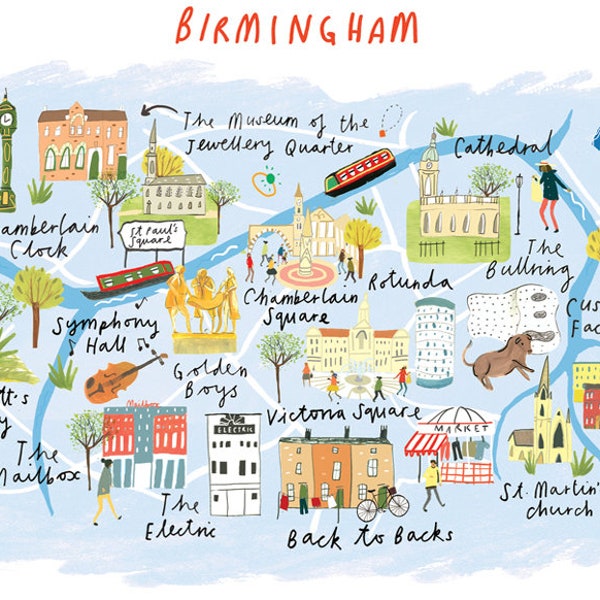 Carte de Birmingham, Royaume-Uni