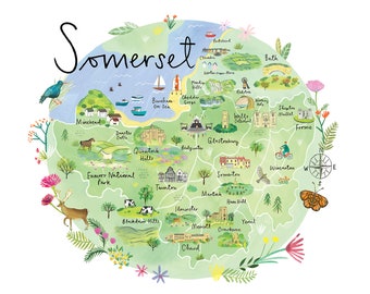 Somerset Circular Map print