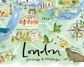 ロンドン地図イラスト | ロンドン ウォールアート | 限定版