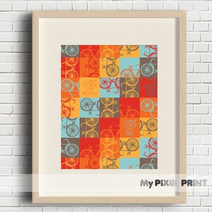 I Want to Ride My Bicycle, I Want to Ride My Bike / Queen Song Quote, Lyrics / Home Decor / 8x10 ...