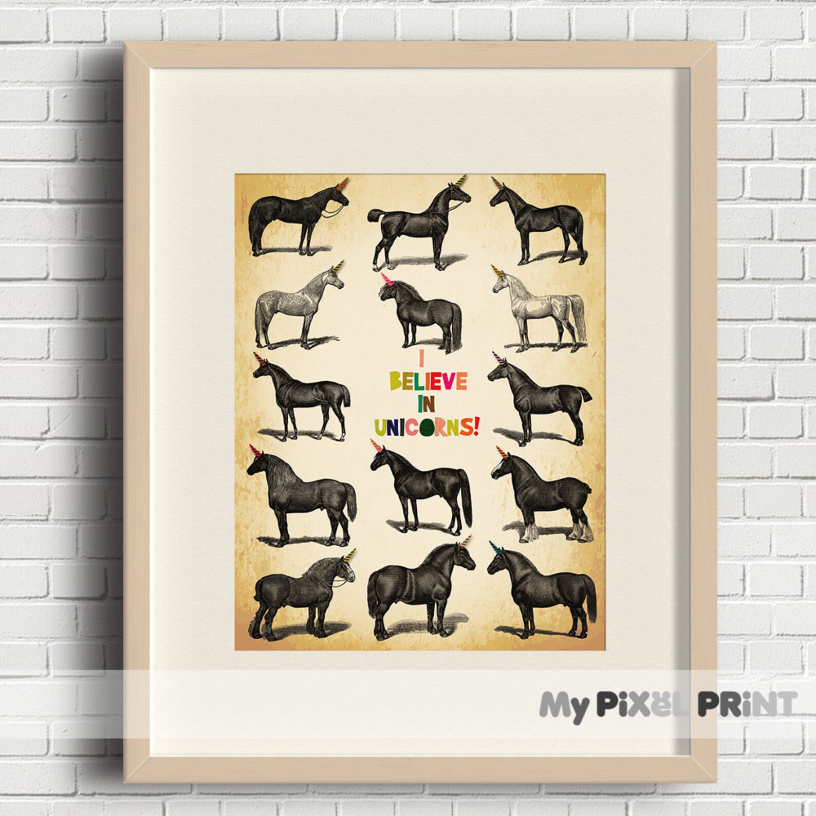 I Believe in Unicorns Printable Poster, Wall Art, Motivational Print ...