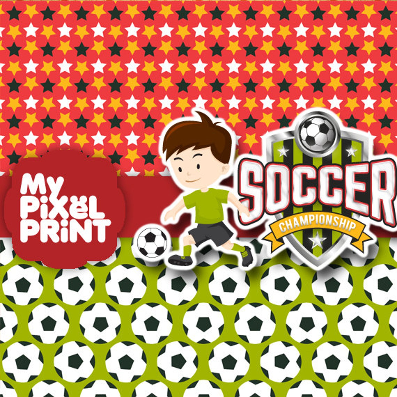 Soccer Champion - Red Yellow - Football Field Game Team Players Balls ...