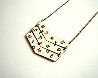 Chevron Necklace, Wood Geometric Necklace, Necklace,Geometric Jewelry