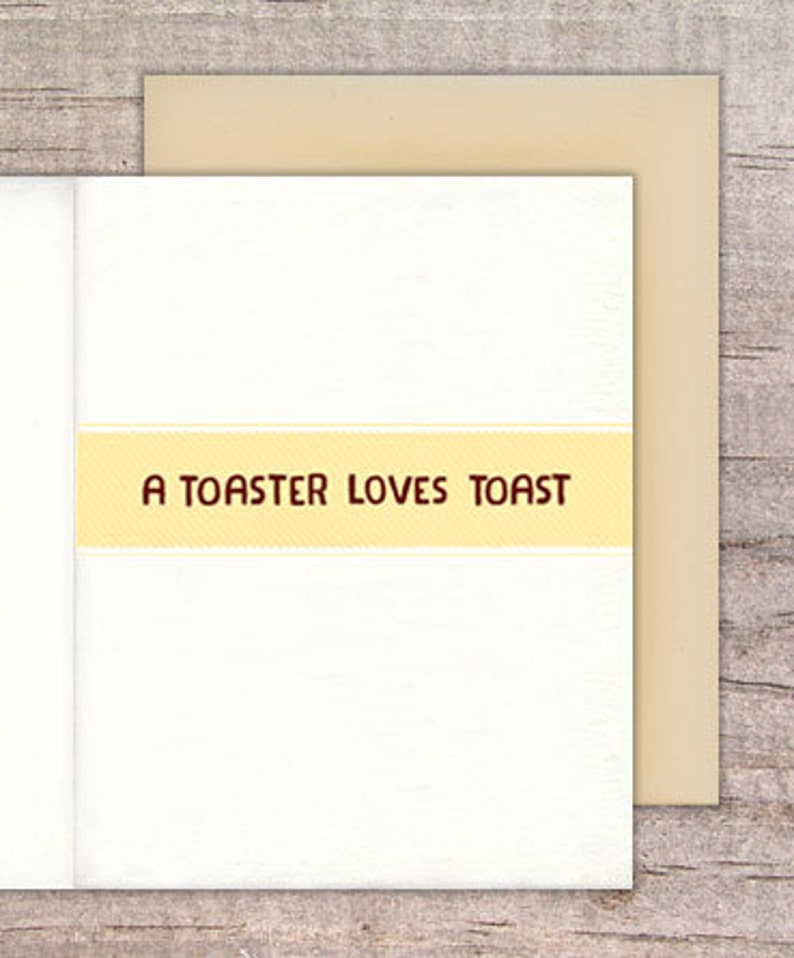 Love You Like A Toaster Loves Toast greeting card Etsy