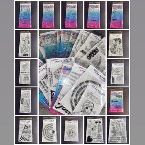 Conjuntos de carimbos de fotopolímero SASSY & CRAFTY descontinuados, cartões de carimbo para artesanato, artesanato em papel, diário de sucata, livro de recortes
