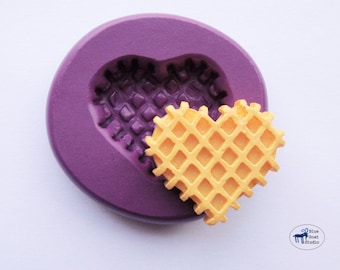 Waffle Heart Cookie Mold/Mould - Decoden Sweets Kawaii - Silicone Molds - Polymer Clay Resin Fondant