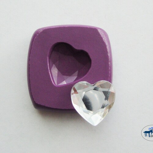 Gem Heart Mold Faceted Jewel Mold Silicone Molds Polymer Etsy