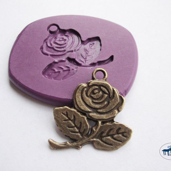 Rose Charm Mold - Flower Mold - Silicone Molds - Polymer Clay Resin Fondant