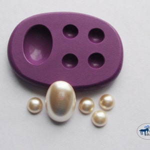 Pearl Cabochon Combo Mold/Mould - Silicone Molds - Polymer Clay Resin Fondant Gum Paste