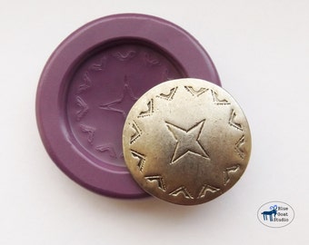 Western Button Mold/Mould - Cowboy Button - Silicone Molds - Polymer Clay Resin Fondant