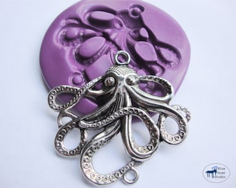 Octopus Mold - Silicone Mold - Steampunk - Polymer Clay Resin Fondant