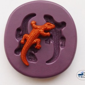 Lizard Duo - Small Gecko Salamander Mold/Mould - Silicone Molds - Polymer Clay Resin Fondant