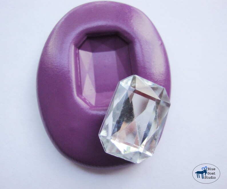 Rectangle Faceted Gem MoldMould Polymer Clay Resin Fondant Soap Wax Candy Silicone Mold