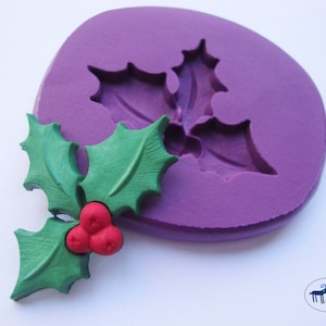 Mistletoe Mold - Christmas Holiday Mold - Silicone Mold - Polymer Clay Resin Fondant