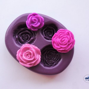 Rose Combo Flower Mold/Mould -  Flexible Silicone Molds - Polymer Clay Resin Fondant