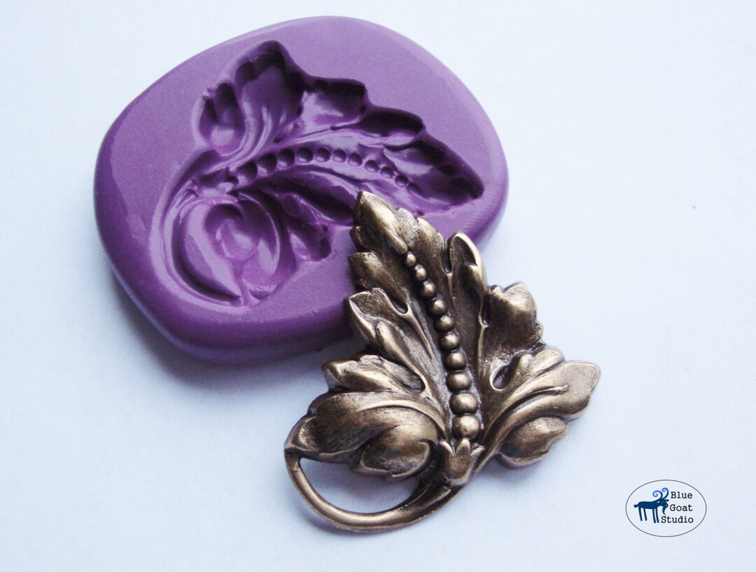 Elegant Leaf With Bead Detail Mold/mould art Nouveau Art Deco Victorian