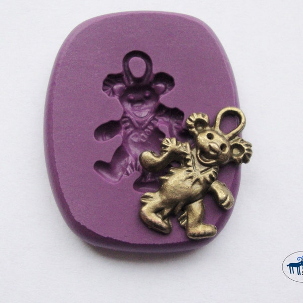 Dancing Bear Charm Mold - Grateful Dead Mold - MiniMold -Silicone Molds - Polymer Clay Resin Fondant