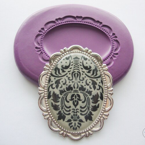 Cameo Mold 3 Large Oval Frame Cameo Mold Silicone Molds Etsy
