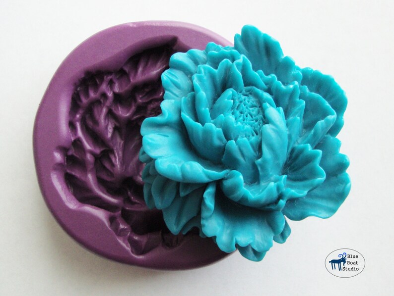 Peony Flower Mold/mould Silicone Molds Polymer Clay Resin Etsy