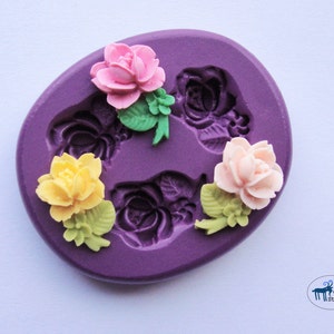 Rose Stem Trio Mold/Mould - Silicone Molds - Polymer Clay Resin Fondant