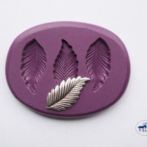 Leaf Trio Mold/Mould - Small Leaf/Feather Mold - Silicone Molds