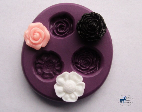Flower Duo Mold/mould Mini Spring Flowers Silicone Molds Polymer