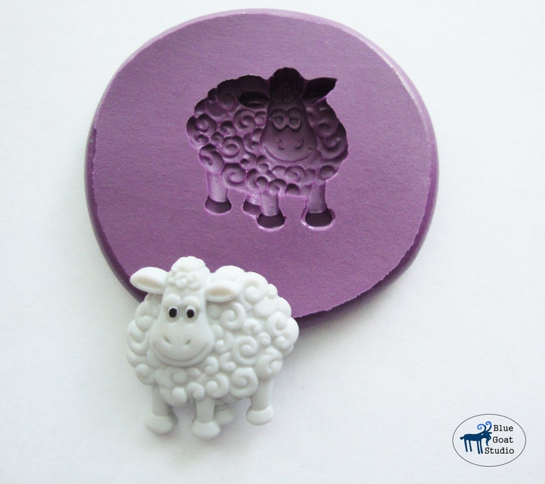 Sheep Mold Farm Animal Mold Silicone Mold Polymer Clay Resin Fondant image 1