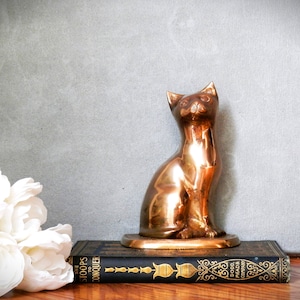 Vintage Brass Cat Bookend