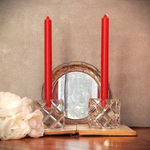 Vintage Crystal Candlestick Pair