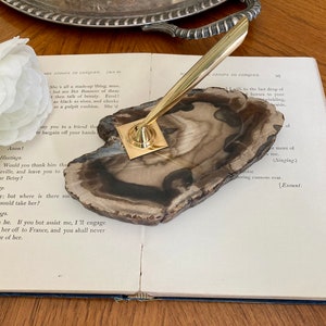 Vintage Petrified Wood Pen Holder