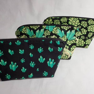 Crystal Succulent Iguana Lizard Print Makeup Bag