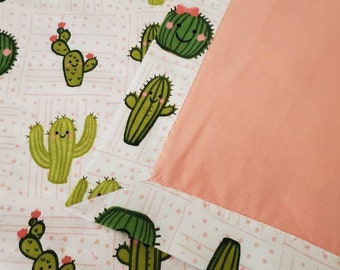 Happy Cactus Baby Swaddle/Receiving Flannel Blanket
