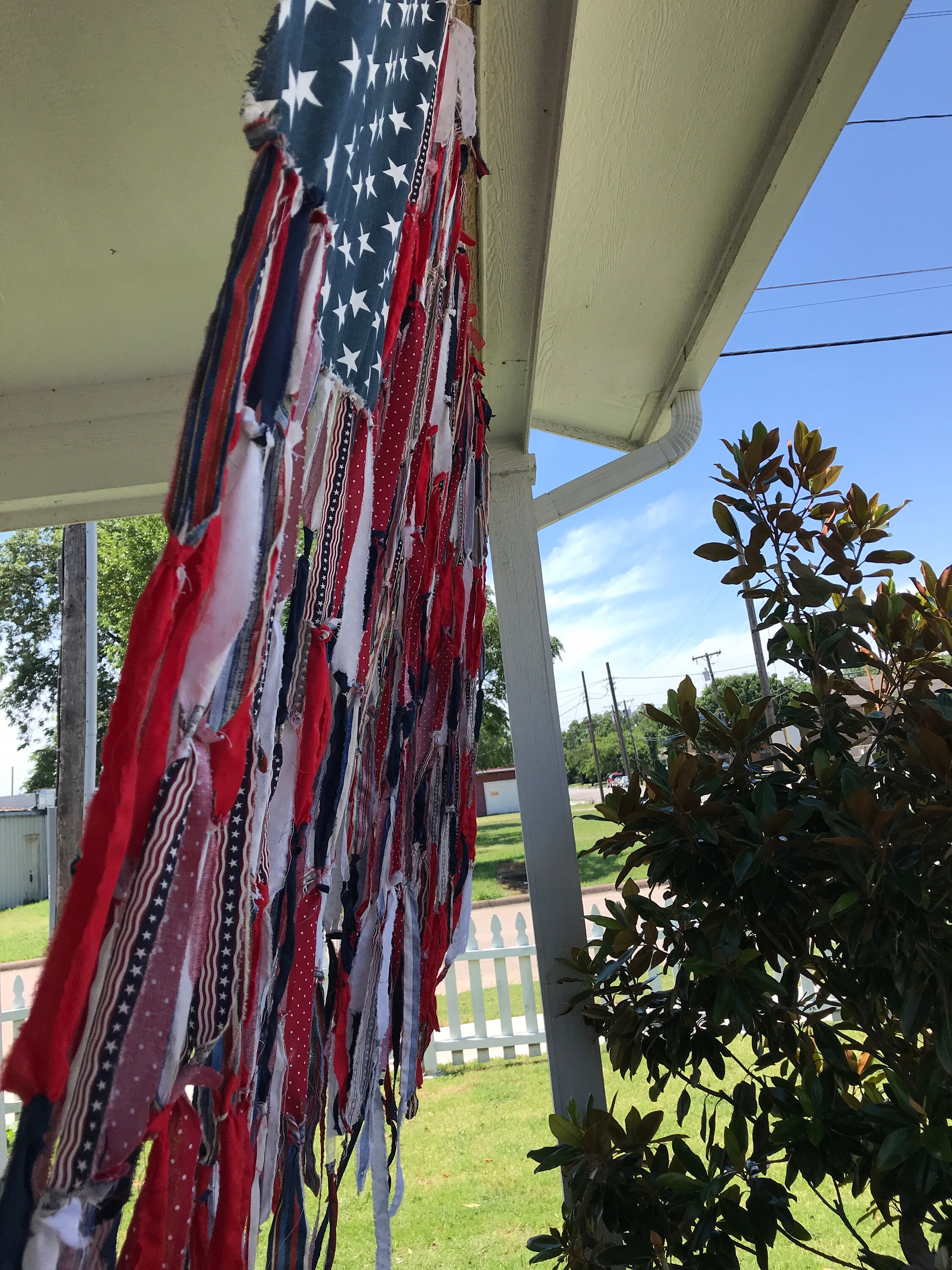 Large Rag Flag Hand-made Tattered Rag Flag, Patriotic Cotton Decor, 66x60 Inches - Etsy