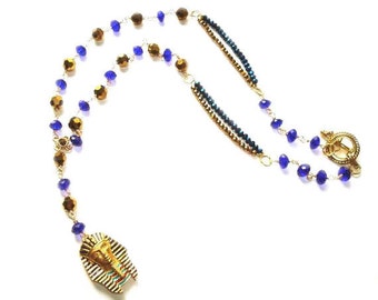 BEAUTIFUL Egyptian Pharaoh Crystal Necklace- Classy, Elegant, and Absolutely Stunning