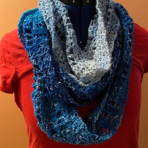 Extra Long Infinity Scarf - Blue Sunburst