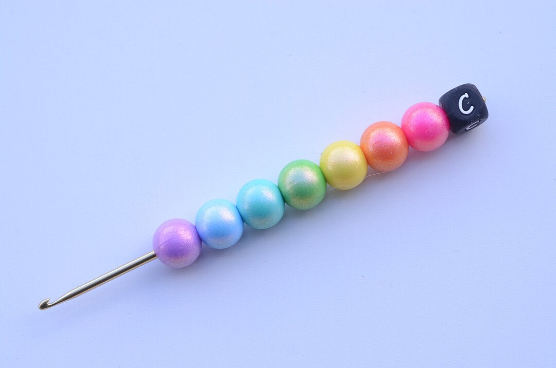 Opal Rainbow Crochet Hook / Crochet Hook / Silicone Bead Etsy