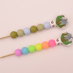 Mountains Neon Rainbow Glow in the Dark Crochet Hook / Crochet Hook / Silicone Bead Crochet Hook