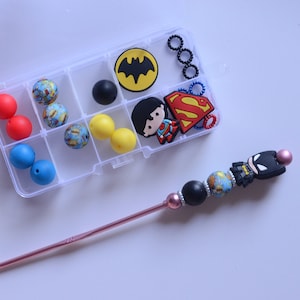 Kit perline Heroes / Uncinetti perline / 2,25 mm 2,75 mm 3,25 mm 3,5 mm 4 mm 5 mm 6 mm 9 mm / Uncinetto