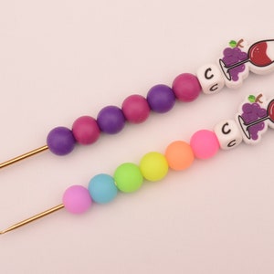 Wine Neon Rainbow Glow in the Dark Crochet Hook / Crochet Hook / Silicone Bead Crochet Hook